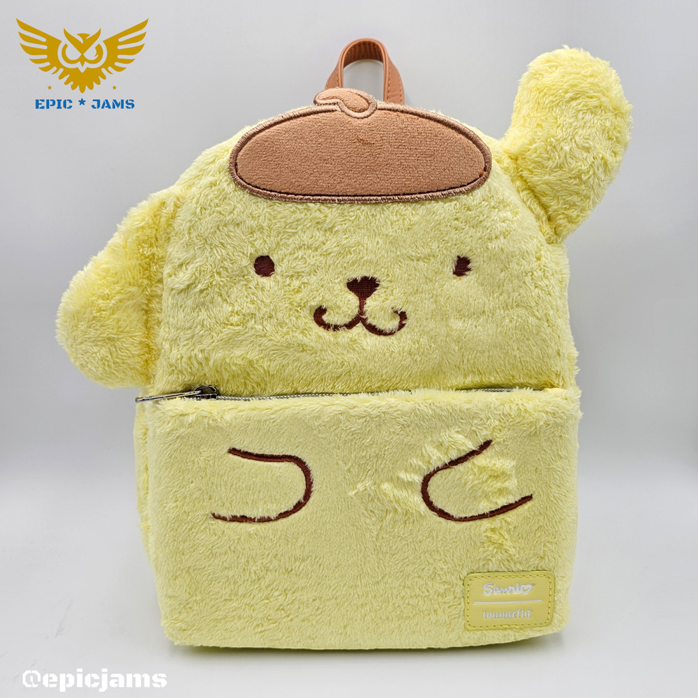 Loungefly Sanrio Hello Kitty and Friends Pompompurin Fuzzy Mini Backpack New